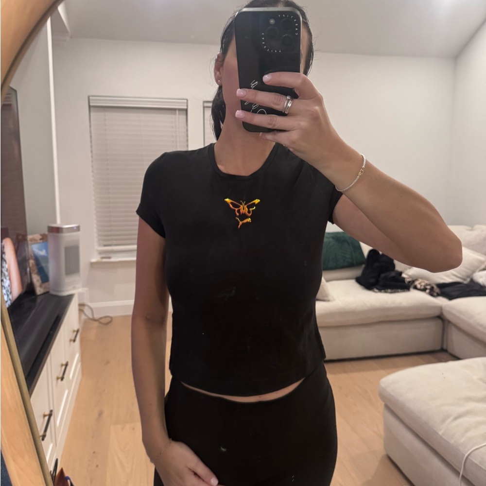 Puma Black Crop Top Dua Lipa collab